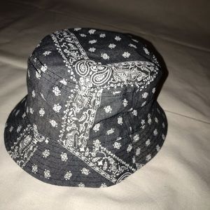 Grey and White Bucket Hat